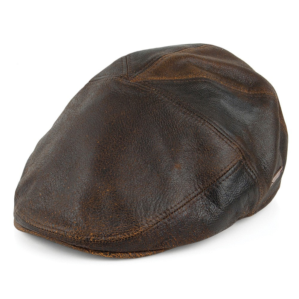 Casquette Plate en Cuir Taxten marron BAILEY