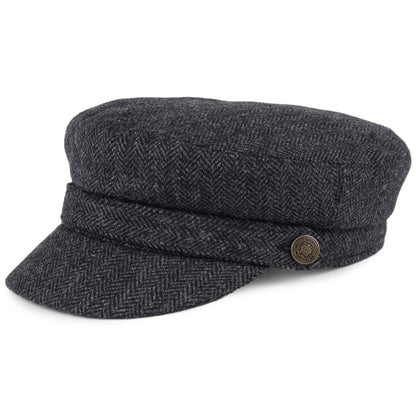 Casquette de Marin en Tweed à Chevrons Country anthracite CHRISTYS