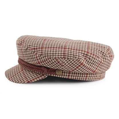 Casquette de Marin Fiddler Pied-de-Poule khaki-marron BRIXTON