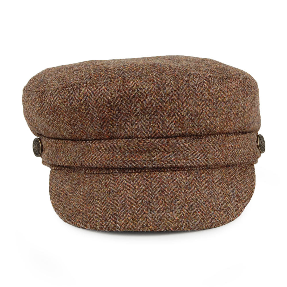 Casquette de Marin en Tweed à Chevrons camel CHRISTYS
