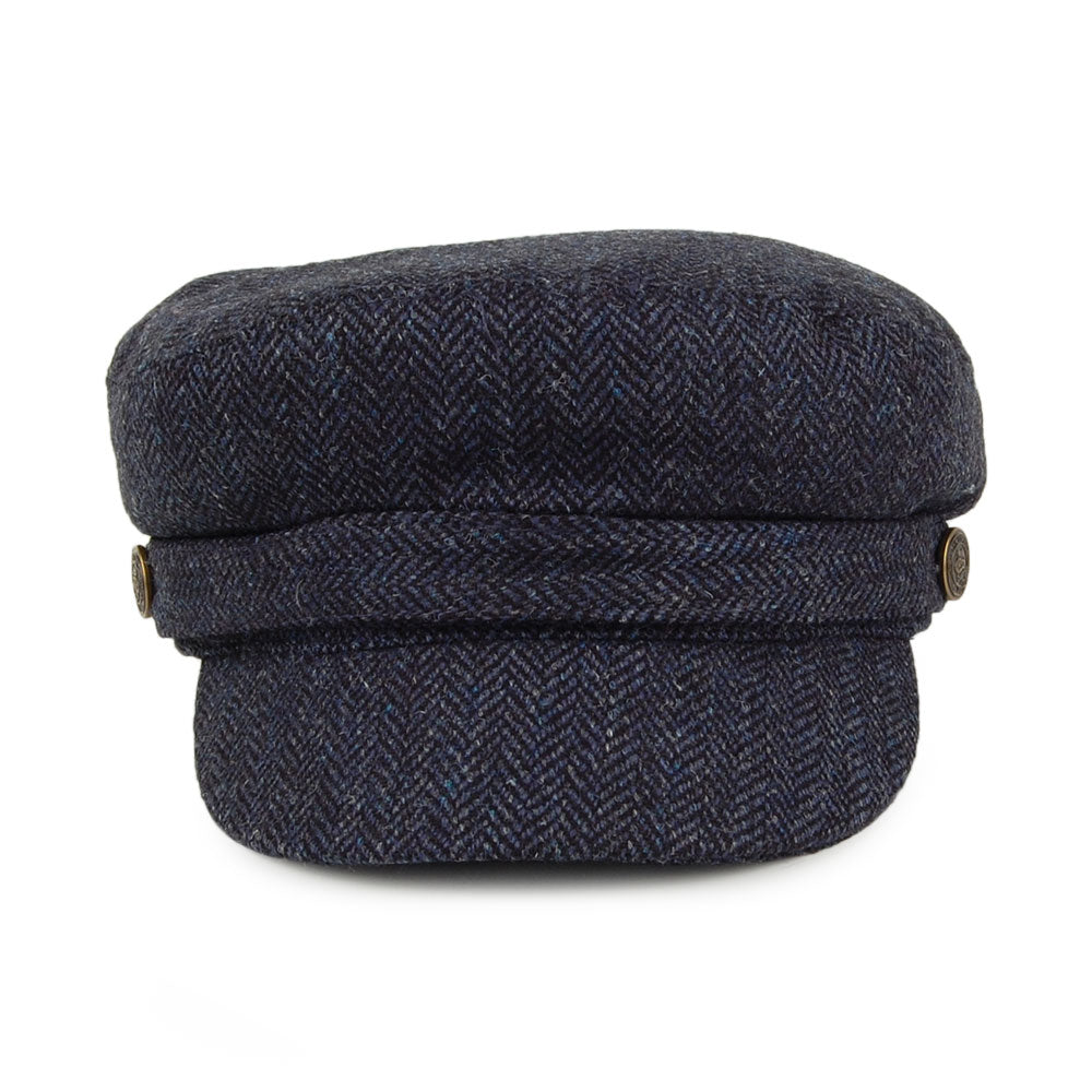 Casquette de Marin en Tweed à Chevrons bleu marine CHRISTYS