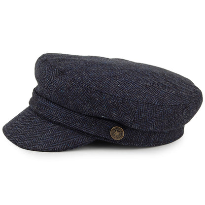 Casquette de Marin en Tweed à Chevrons bleu marine CHRISTYS