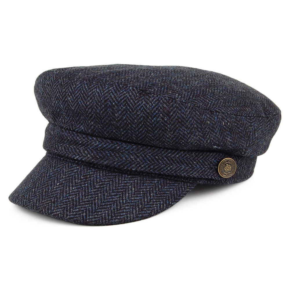 Casquette de Marin en Tweed à Chevrons bleu marine CHRISTYS