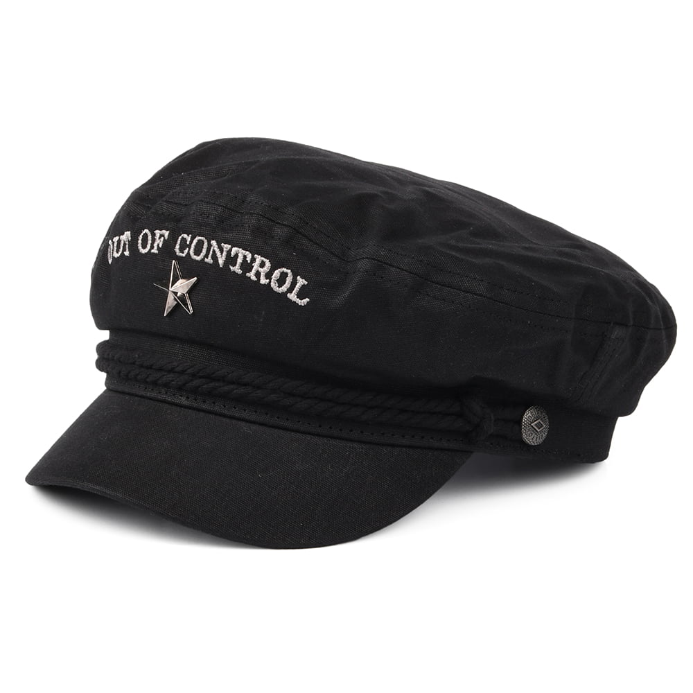Casquette de Marin en Toile de Coton Cirée Out Of Control Joe Strummer noir BRIXTON