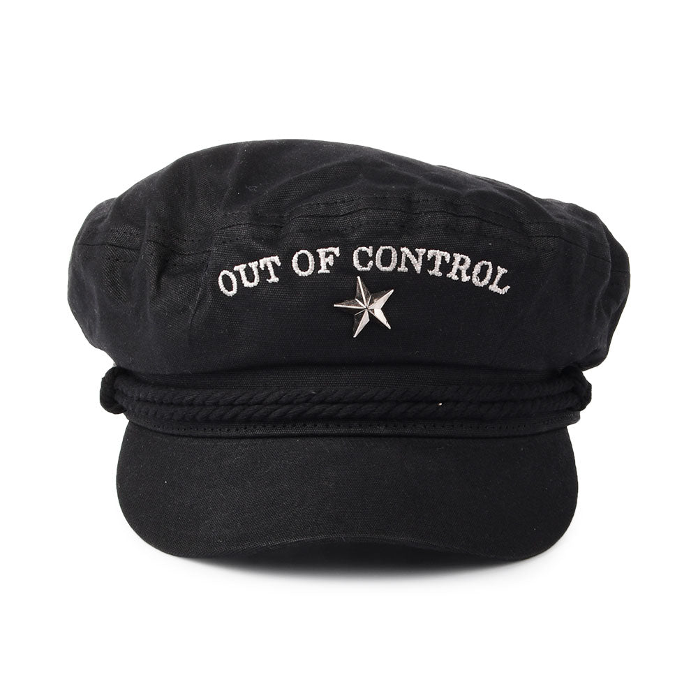 Casquette de Marin en Toile de Coton Cirée Out Of Control Joe Strummer noir BRIXTON