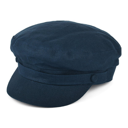 Casquette de Marin en Lin Irlandais Mariner bleu marine FAILSWORTH