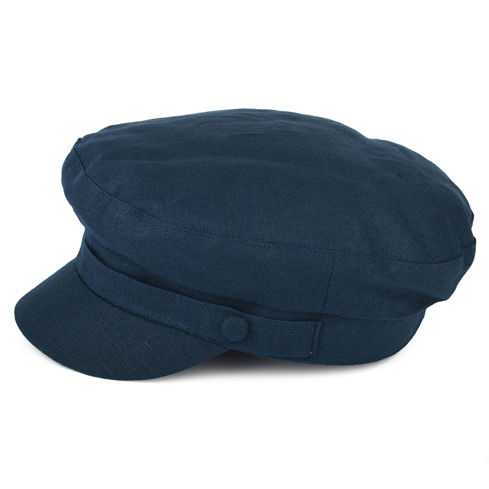 Casquette de Marin en Lin Irlandais Mariner bleu marine FAILSWORTH