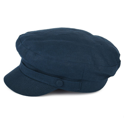 Casquette de Marin en Lin Irlandais Mariner bleu marine FAILSWORTH
