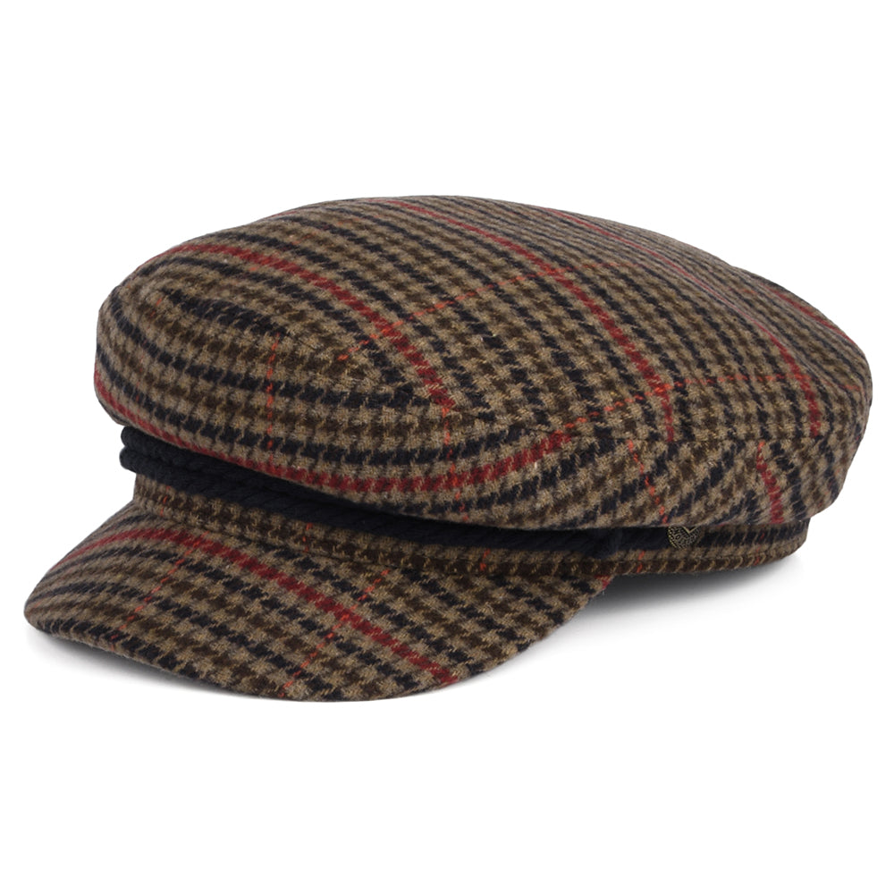 Casquette de Marin Pied-de-Poule marron clair-bleu marine BRIXTON