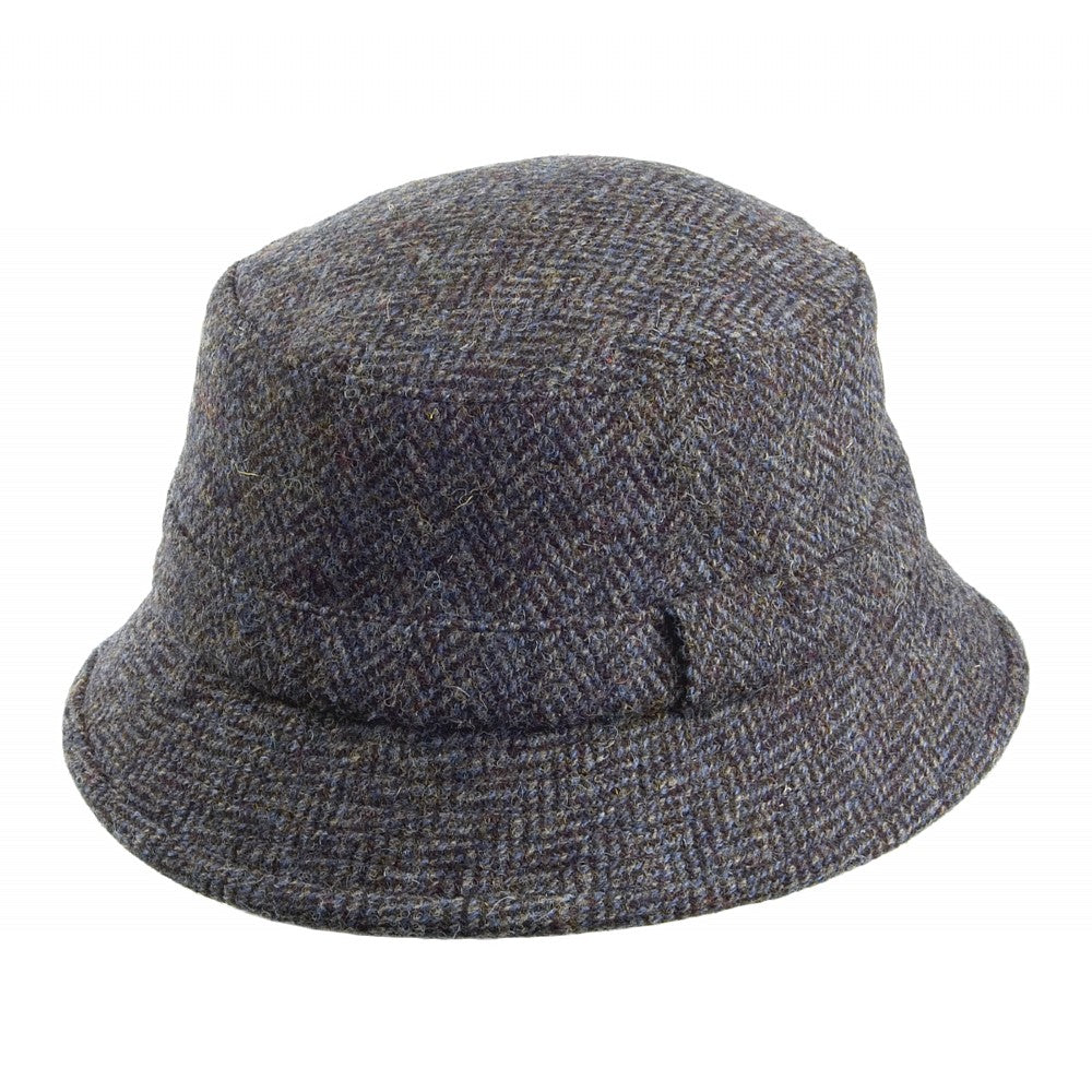 Chapeau Bob en HARRIS TWEED Grouse mélange de bleus FAILSWORTH
