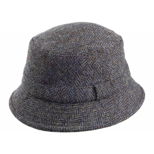 Chapeau Bob en HARRIS TWEED Grouse mélange de bleus FAILSWORTH