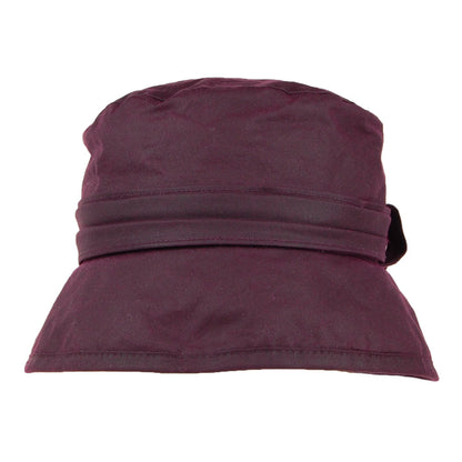 Chapeau Bob en Coton Ciré avec Noeud sur le Côté merlot FAILSWORTH