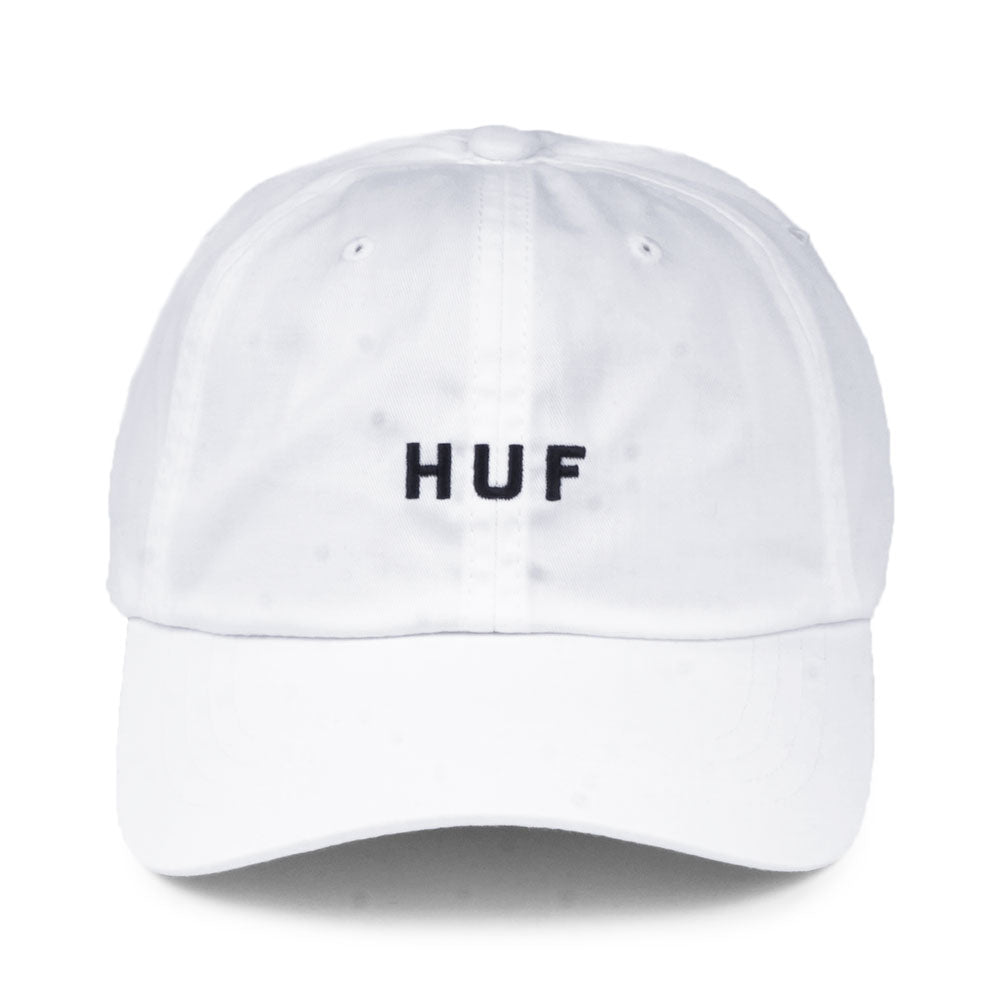 Casquette à Visière Incurvée en Coton Original Logo blanc HUF