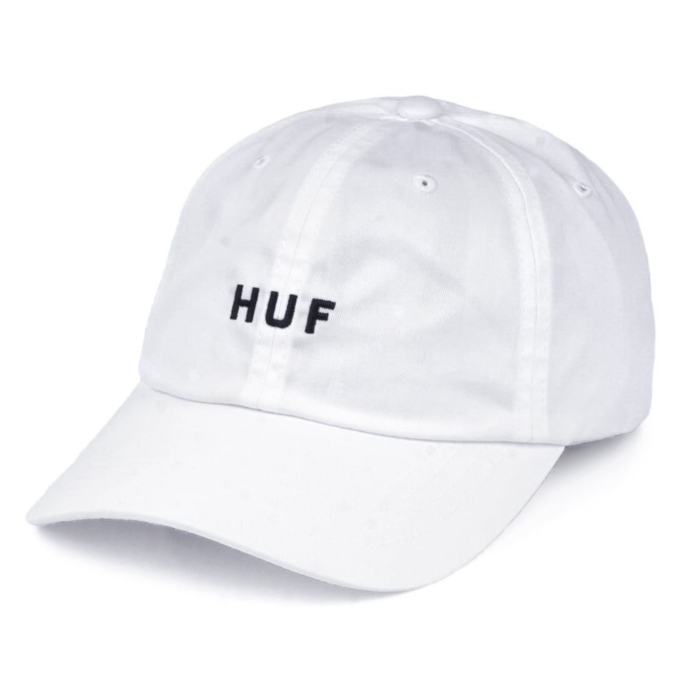 Casquette à Visière Incurvée en Coton Original Logo blanc HUF