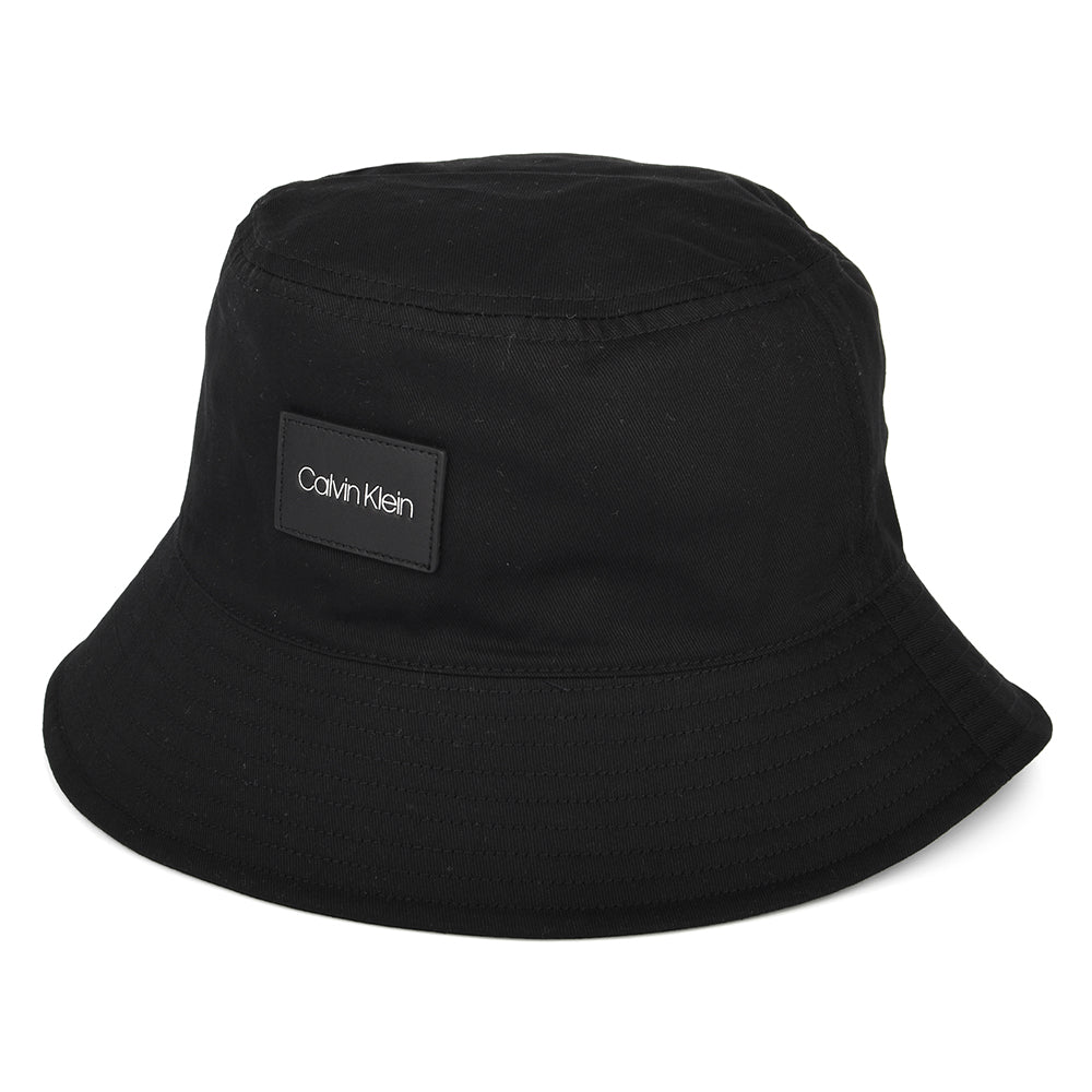 Chapeau Bob avec Patch en Cuir noir CALVIN KLEIN