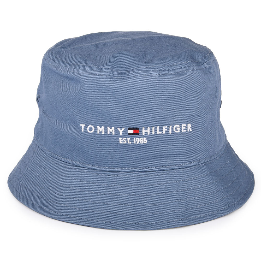 Chapeau Bob en Coton Bio TH Established bleu ardoise TOMMY HILFIGER