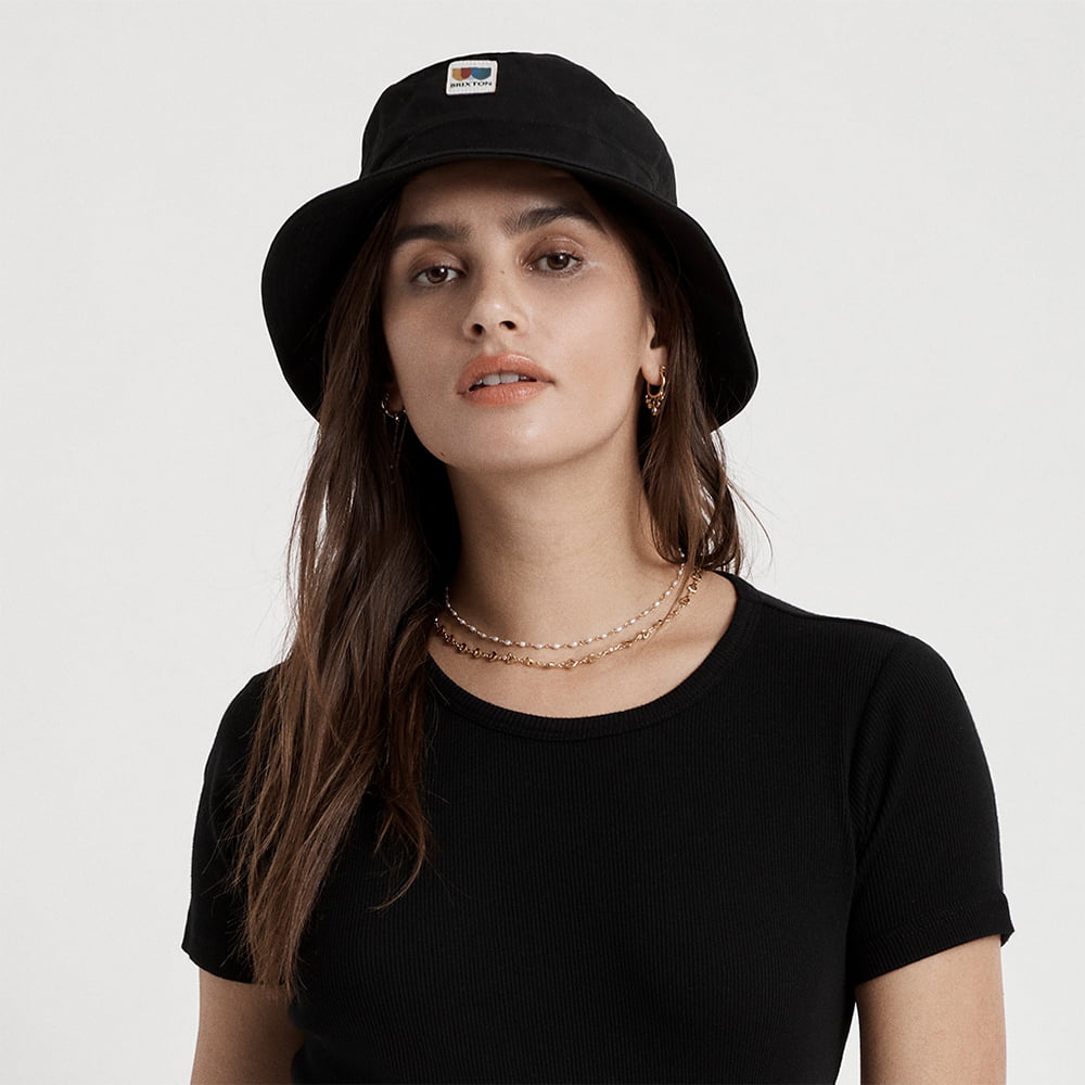 Chapeau Bob en Coton Sergé Pliable Alton noir BRIXTON
