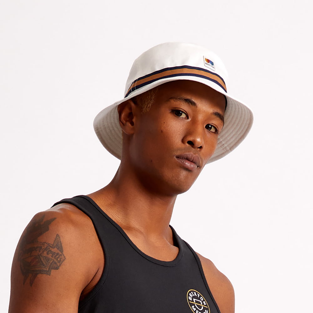 Chapeau Bob en Coton Sergé Pliable Alton blanc cassé BRIXTON