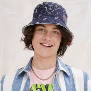 Chapeau Bob Réversible Bandana bleu marine LEVI'S
