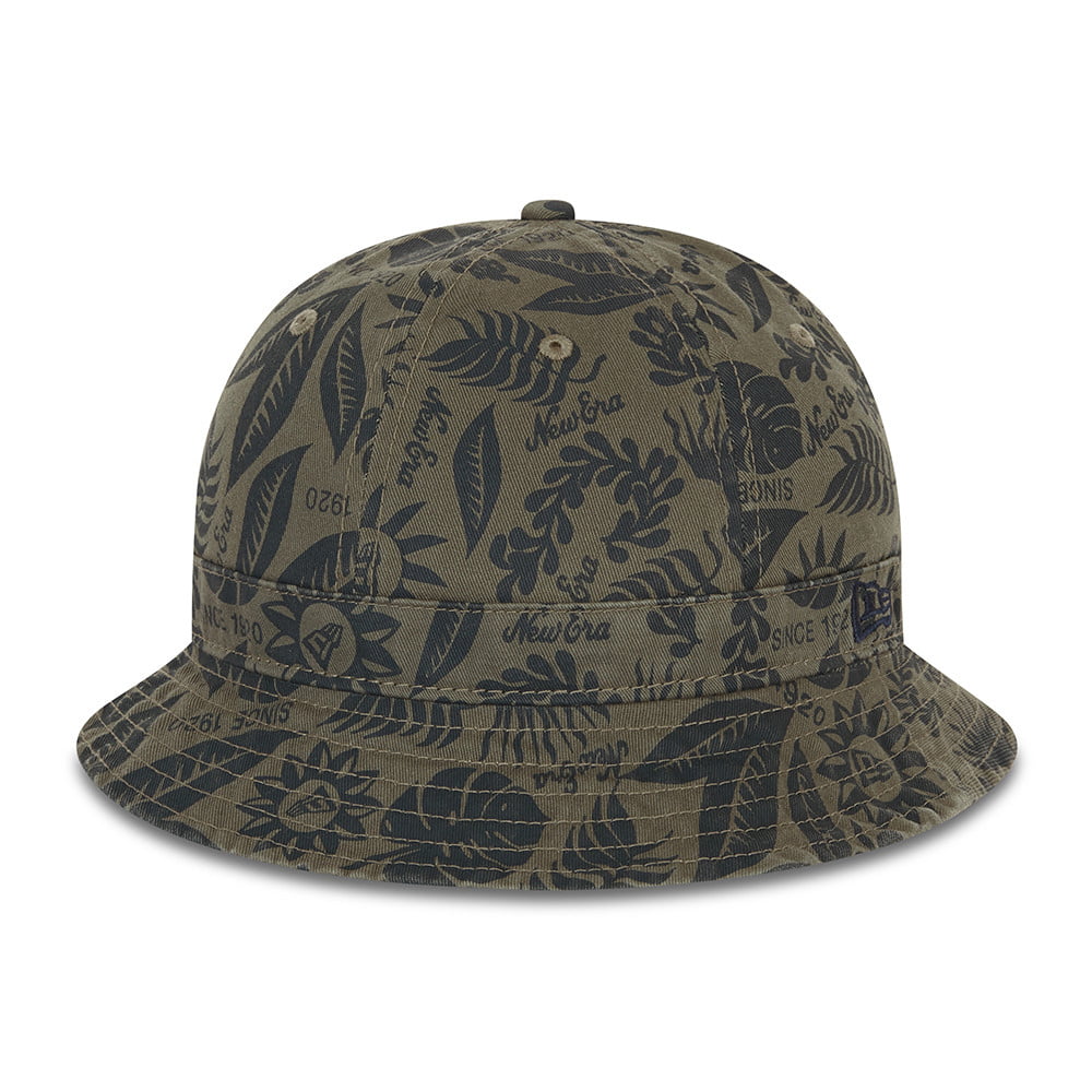 Chapeau Bob NE Hibiscus Print olive NEW ERA