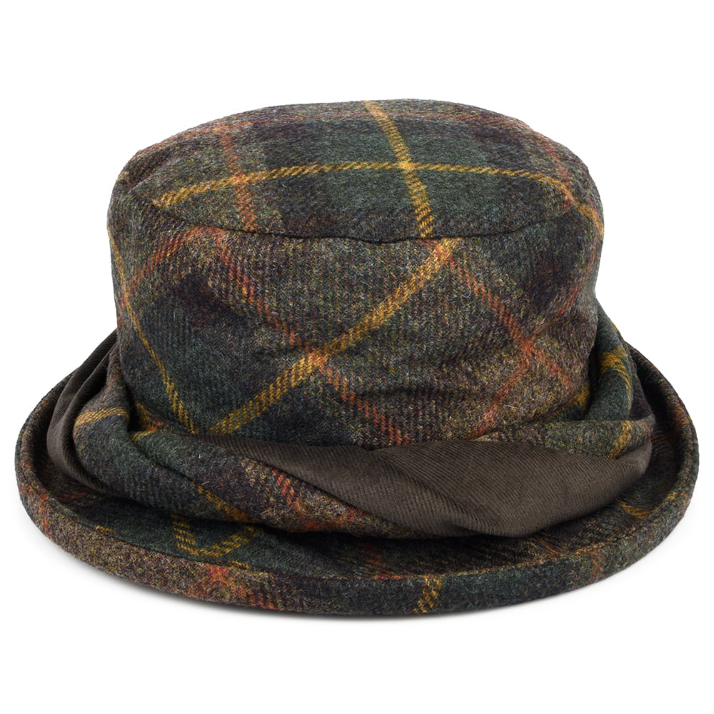 Chapeau Bob en Laine Britannique Tartan vert-multi FAILSWORTH