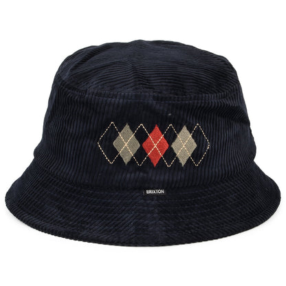 Chapeau Bob Pliable en Velours Côtelé Gramercy bleu marine délavé BRIXTON