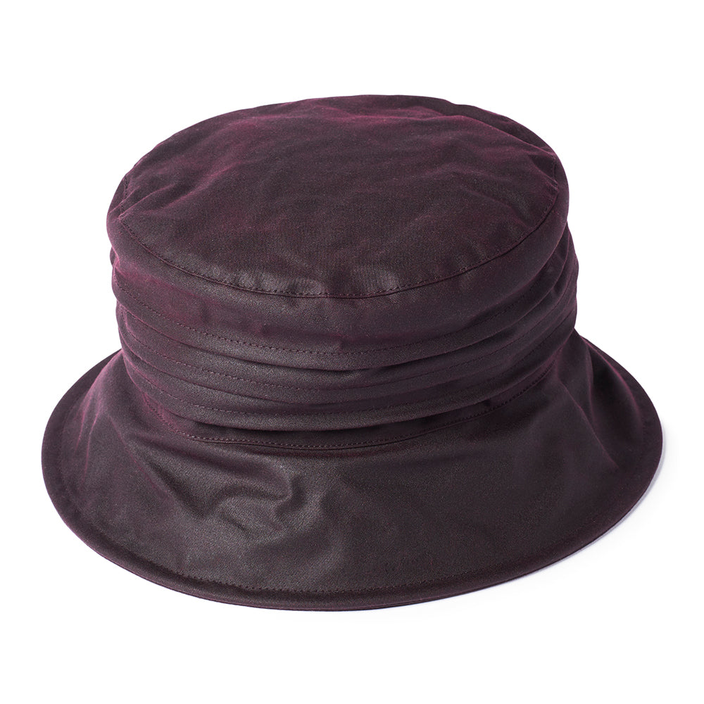 Chapeau Bob Femme en Coton Ciré Britannique vin FAILSWORTH