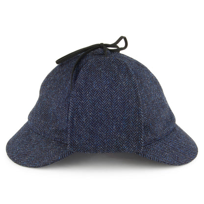 Chapeau Sherlock Holmes en Tweed à Chevrons bleu CHRISTYS