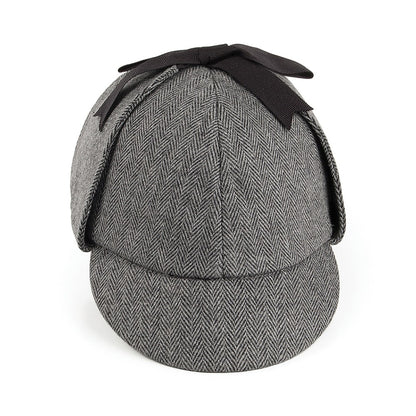 Chapeau Sherlock Holmes à chevrons gris JAXON & JAMES
