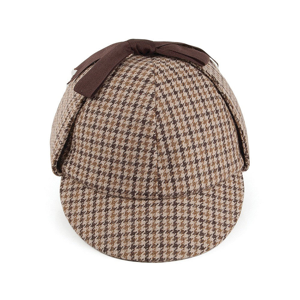Chapeau Sherlock Holmes à motifs en pieds de poule JAXON & JAMES