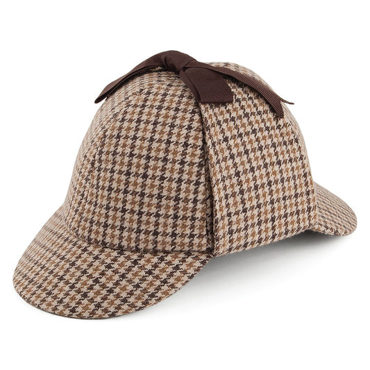 Chapeau Sherlock Holmes à motifs en pieds de poule JAXON & JAMES