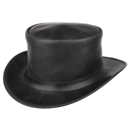 Chapeau Haut de Forme en Cuir noir JAXON & JAMES