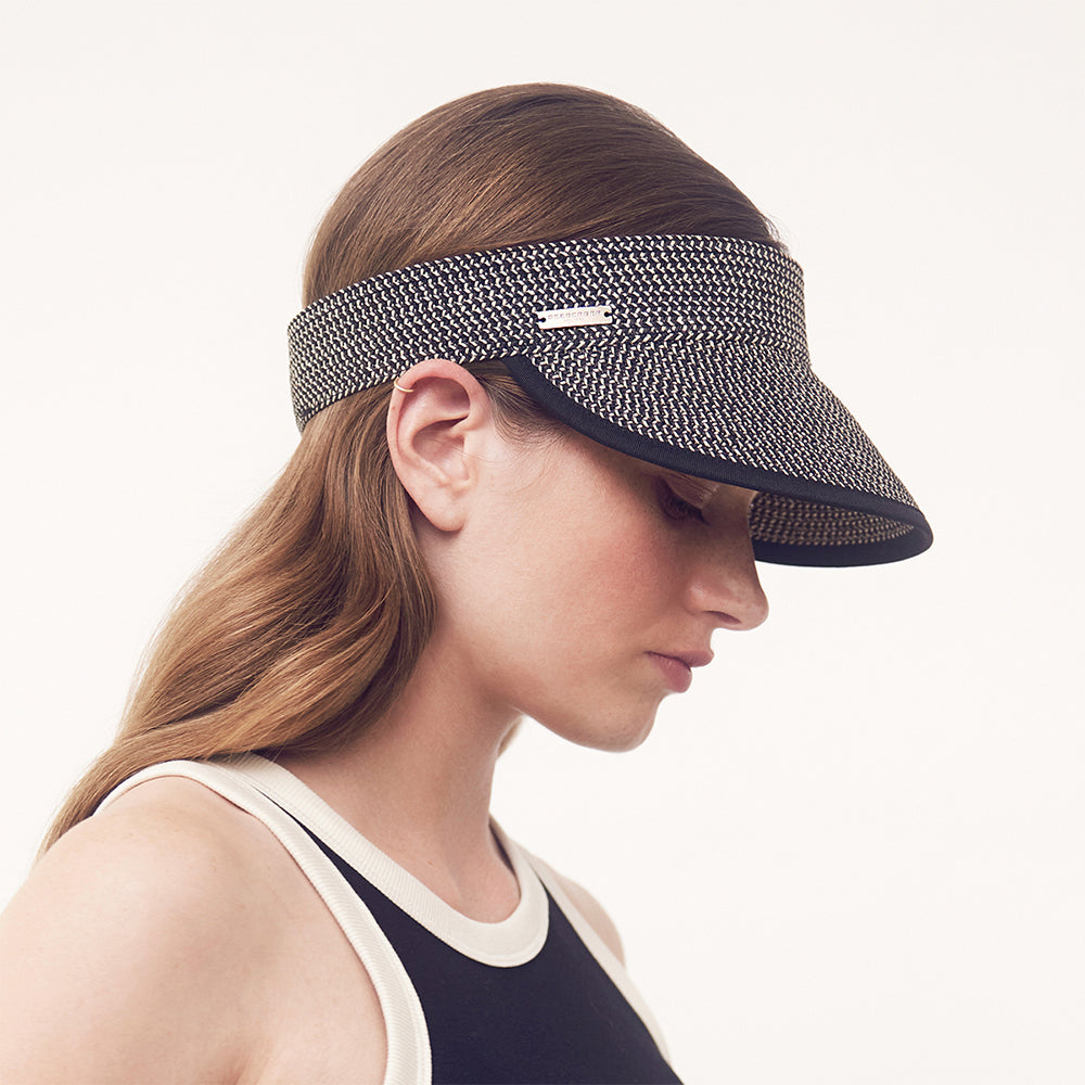 Visière Été Pliable en Paille Toyo naturel-noir SEEBERGER