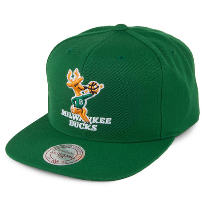 Casquette Snapback Wool Solid Milwaukee Bucks II vert MITCHELL & NESS