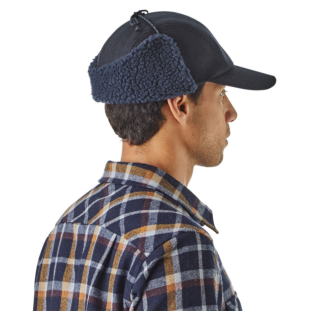 Casquette avec Protège-Oreilles en Laine Recyclée bleu marine PATAGONIA