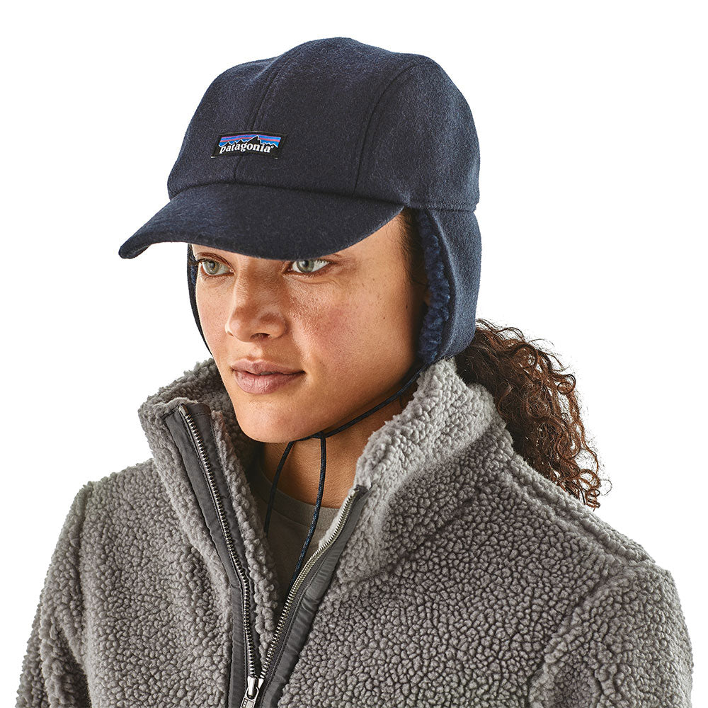 Casquette avec Protège-Oreilles en Laine Recyclée bleu marine PATAGONIA