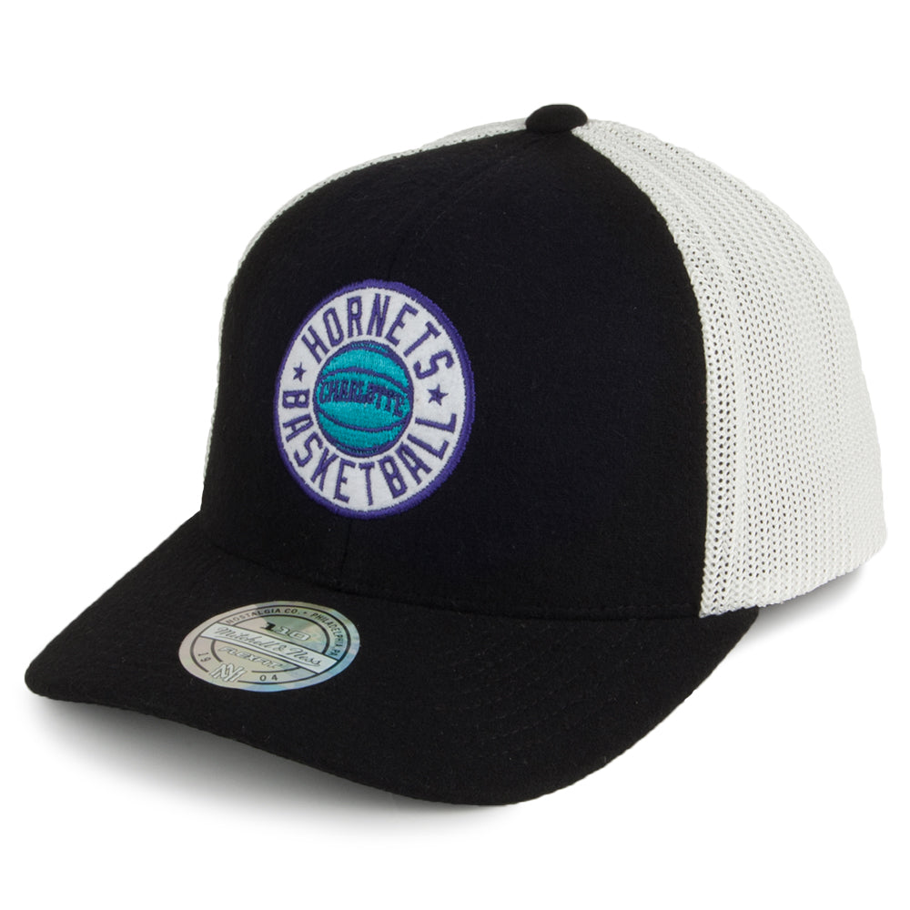 Casquette Trucker HWC Patch 110 Charlotte Hornets noir MITCHELL & NESS