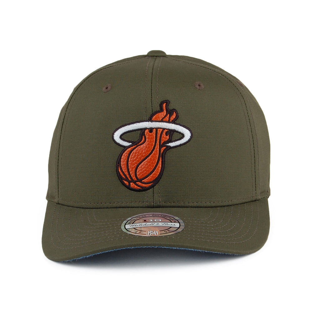 Casquette Snapback Ripstop Battle Miami Heat vert militaire MITCHELL & NESS