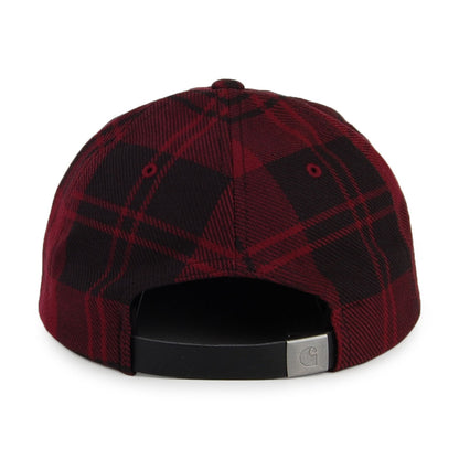 Casquette Strapback Non Structurée en Coton Sergé Pulford Check bordeaux-noir CARHARTT WIP