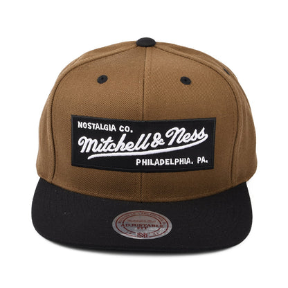 Casquette Snapback Box Logo beige sable-noir MITCHELL & NESS