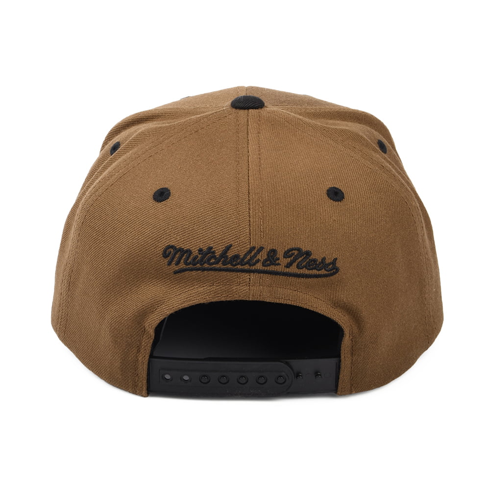 Casquette Snapback Box Logo beige sable-noir MITCHELL & NESS