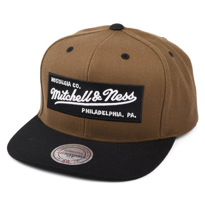 Casquette Snapback Box Logo beige sable-noir MITCHELL & NESS