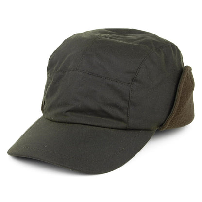 Casquette en Coton Ciré Britannique Avec Protège-Oreilles Lumberjack olive FAILSWORTH