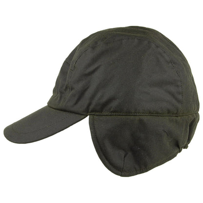 Casquette en Coton Ciré Britannique Avec Protège-Oreilles Lumberjack olive FAILSWORTH