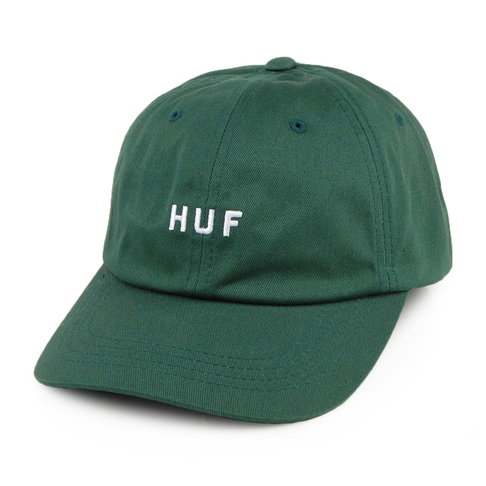 Casquette à Visière Incurvée Original Logo en Coton vert HUF