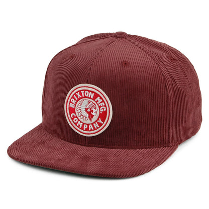 Casquette Snapback en Velours Côtelé Rival bordeaux BRIXTON