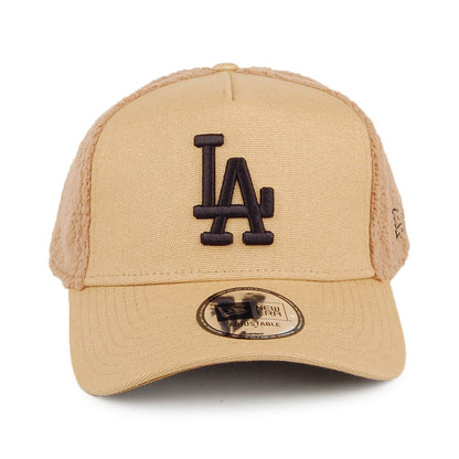 Casquette Trucker MLB Sherpa L.A. Dodgers beige sable NEW ERA