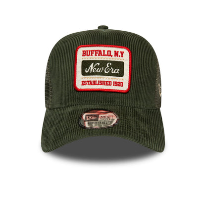 Casquette Trucker en Velours Côtelé Fabric Patch olive NEW ERA
