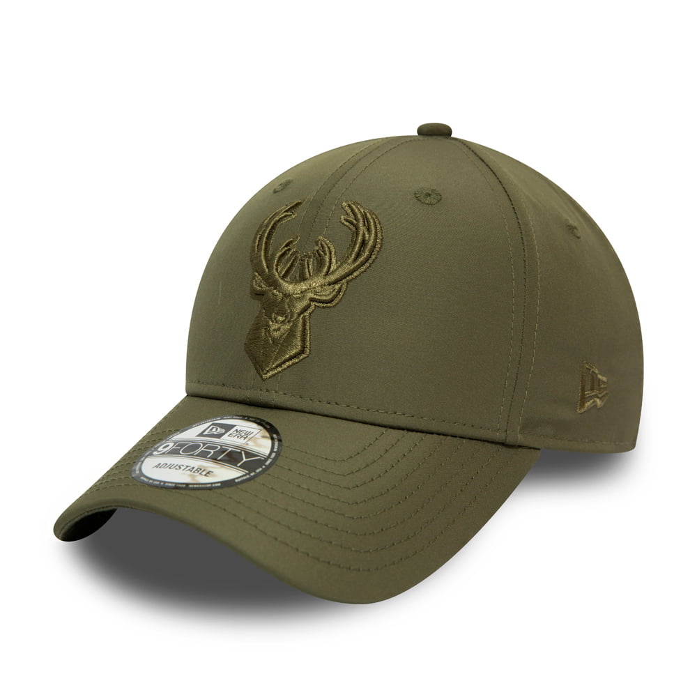 Casquette 9FORTY NBA Tonal Nylon Milwaukee Bucks olive NEW ERA