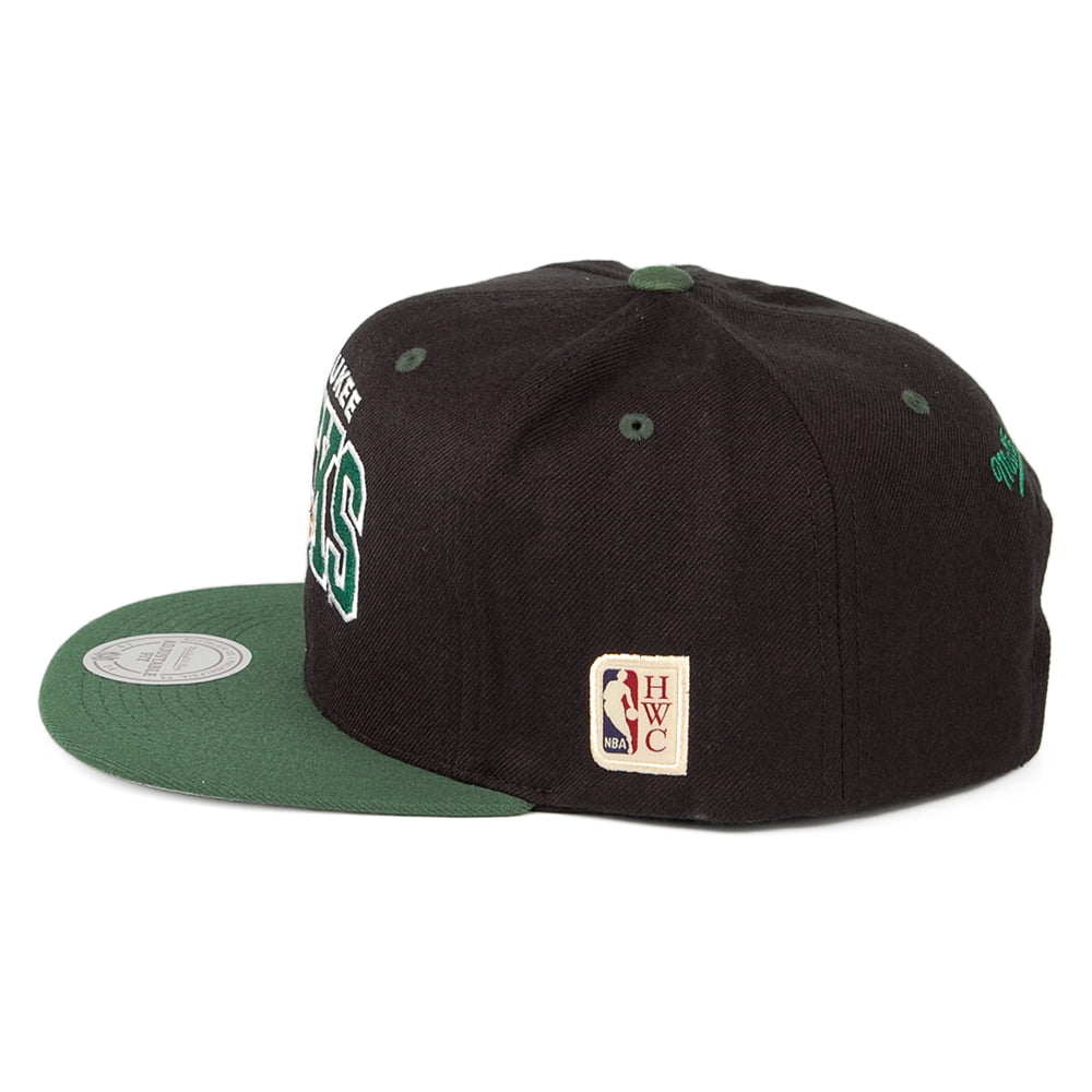 Casquette Snapback NBA Arch 2 Tone Milwaukee Bucks noir-vert MITCHELL & NESS